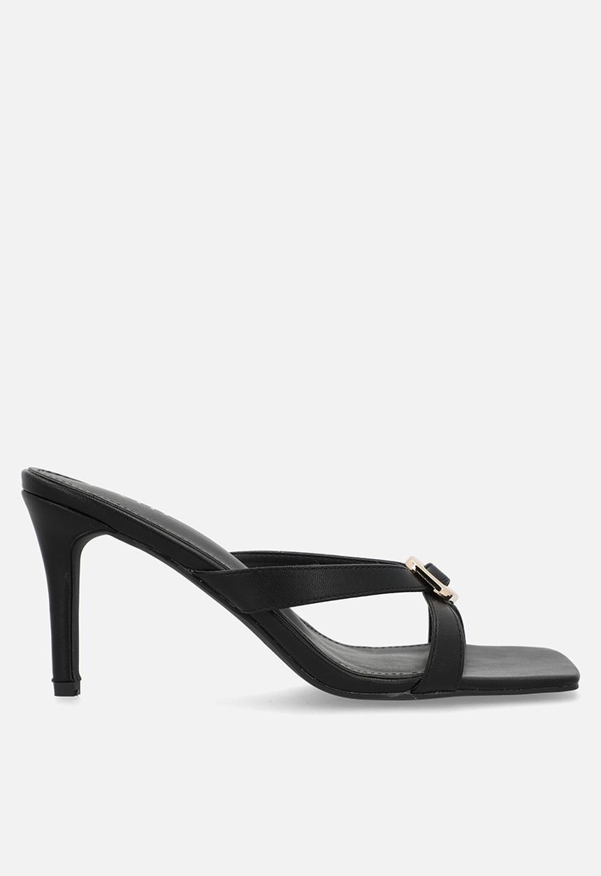 Raid London - Ginelli open toe stiletto heel mule - black 