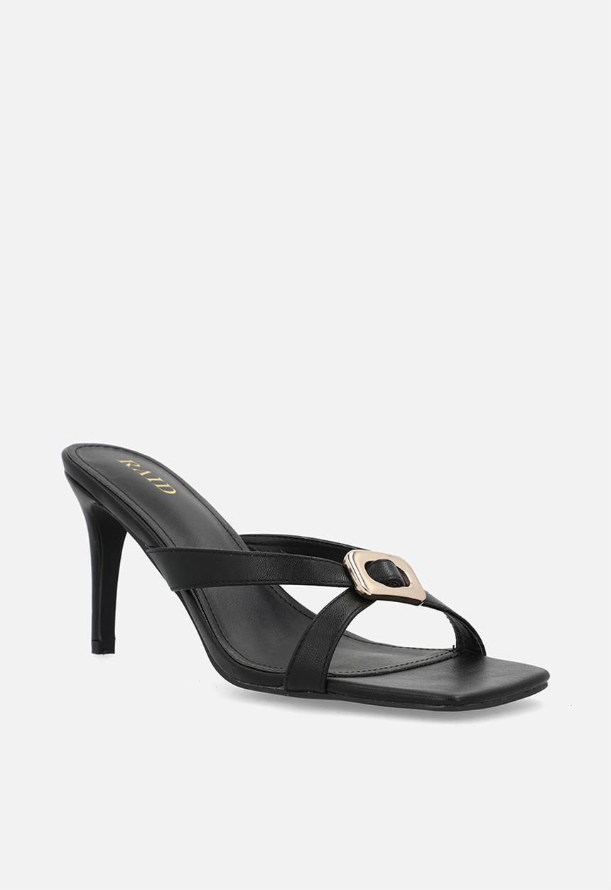 Raid London - Ginelli open toe stiletto heel mule - black 