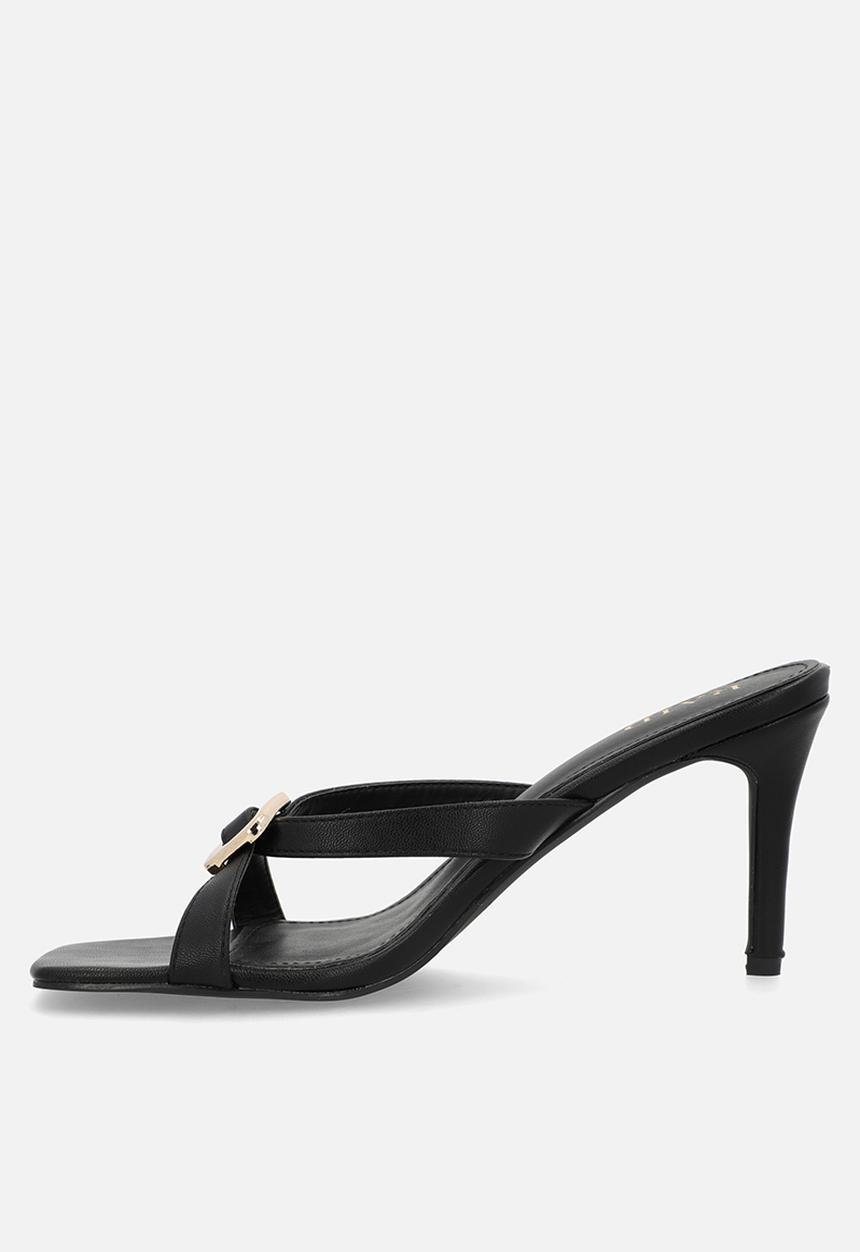 Raid London - Ginelli open toe stiletto heel mule - black 