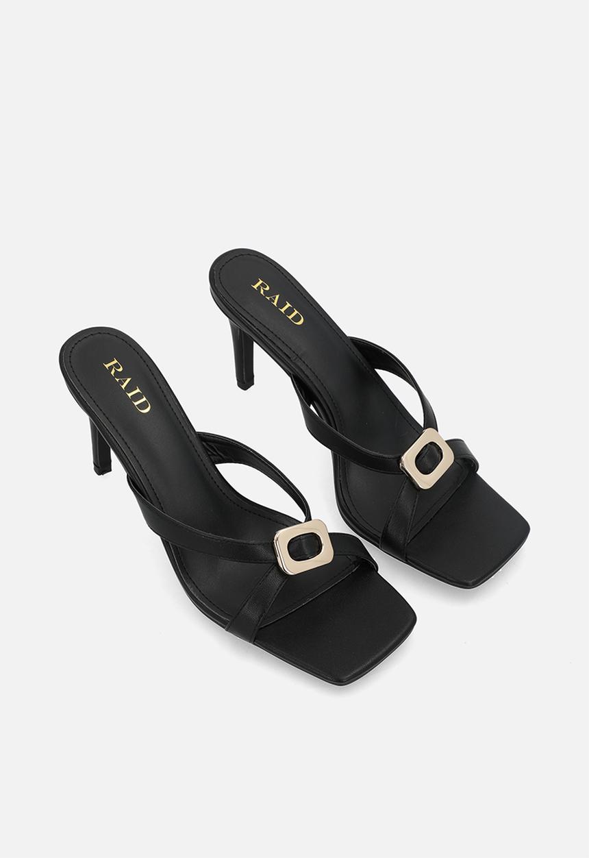 Raid London - Ginelli open toe stiletto heel mule - black 
