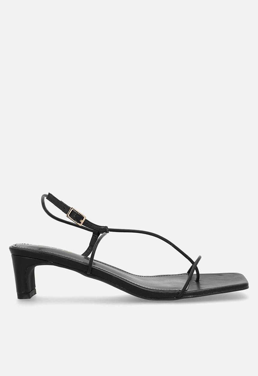 Raid London - Adalyra open toe square heel ankle strap - black 