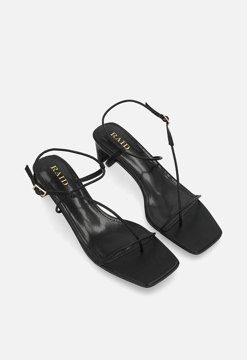 Raid London - Adalyra open toe square heel ankle strap - black 