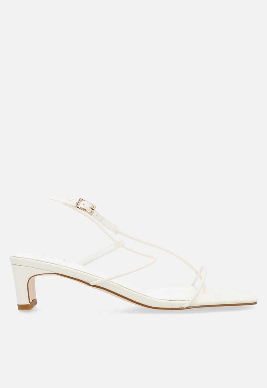 Raid London - Adalyra open toe square heel ankle strap - white 