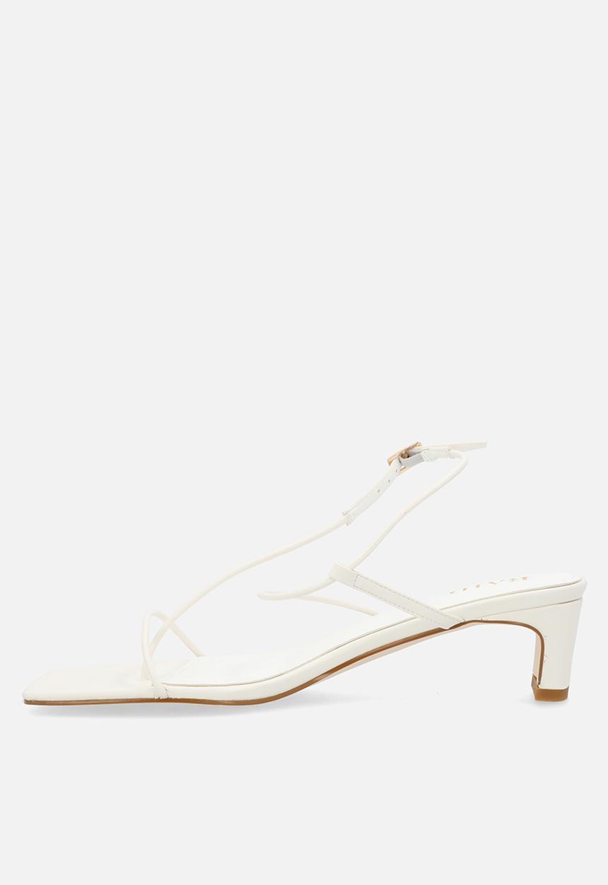 Raid London - Adalyra open toe square heel ankle strap - white 