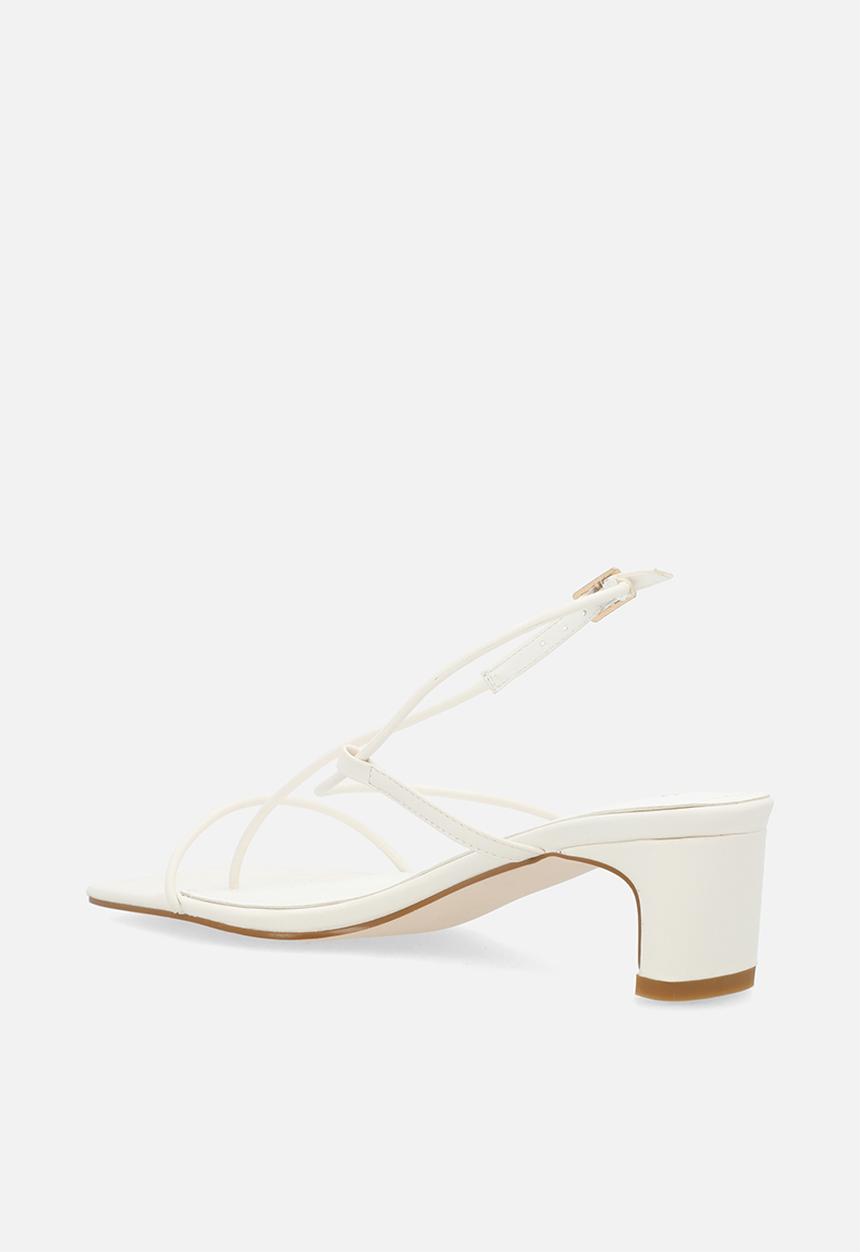 Raid London - Adalyra open toe square heel ankle strap - white 