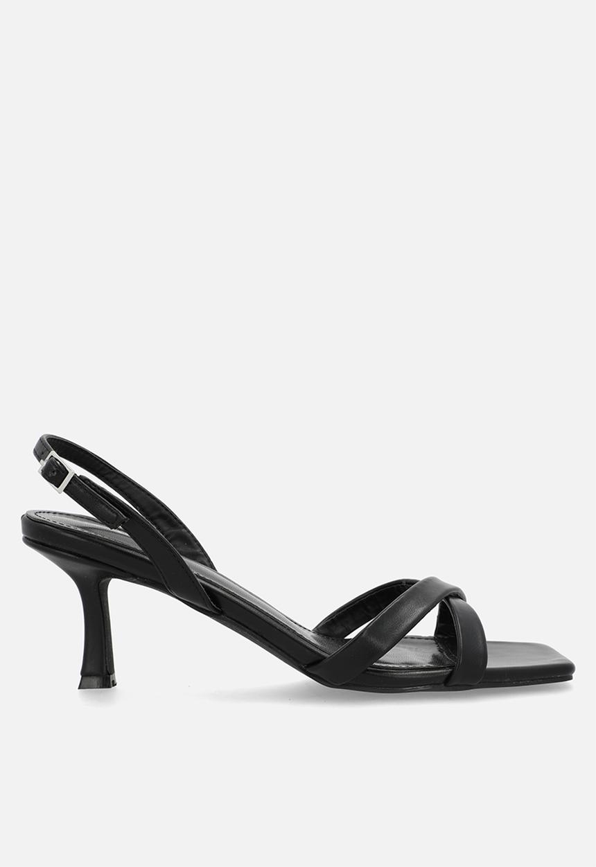 Raid London - Enslee open toe stiletto heel slingback - black 