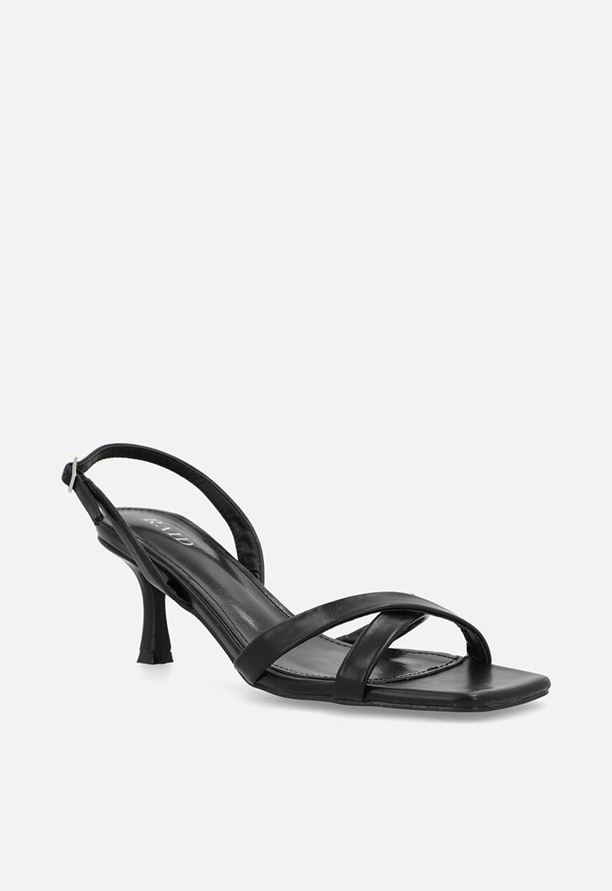 Raid London - Enslee open toe stiletto heel slingback - black 