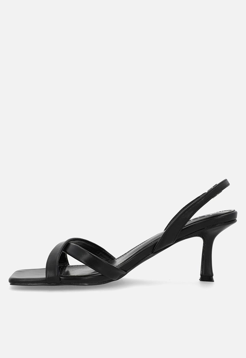 Raid London - Enslee open toe stiletto heel slingback - black 