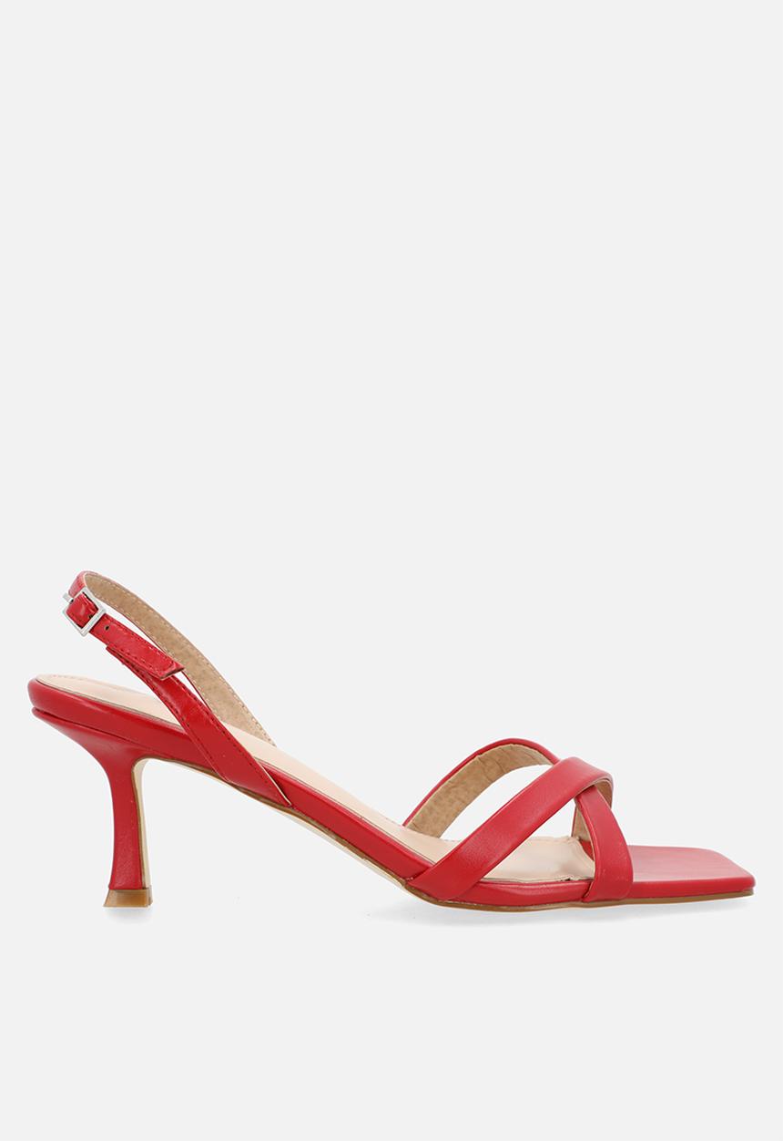 Raid London - Enslee open toe stiletto heel slingback - red 