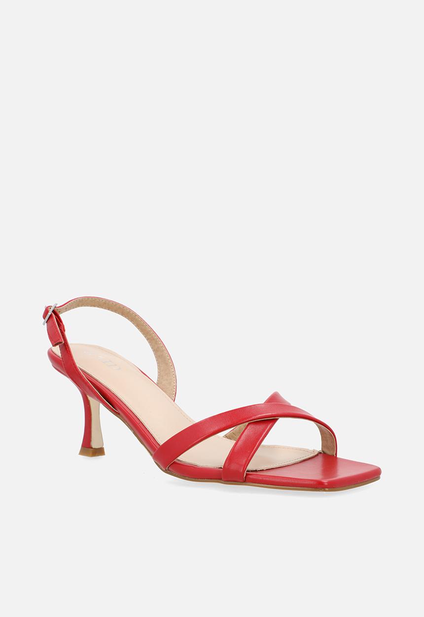 Raid London - Enslee open toe stiletto heel slingback - red 