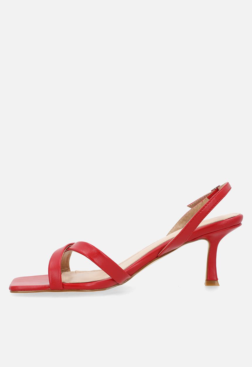Raid London - Enslee open toe stiletto heel slingback - red 