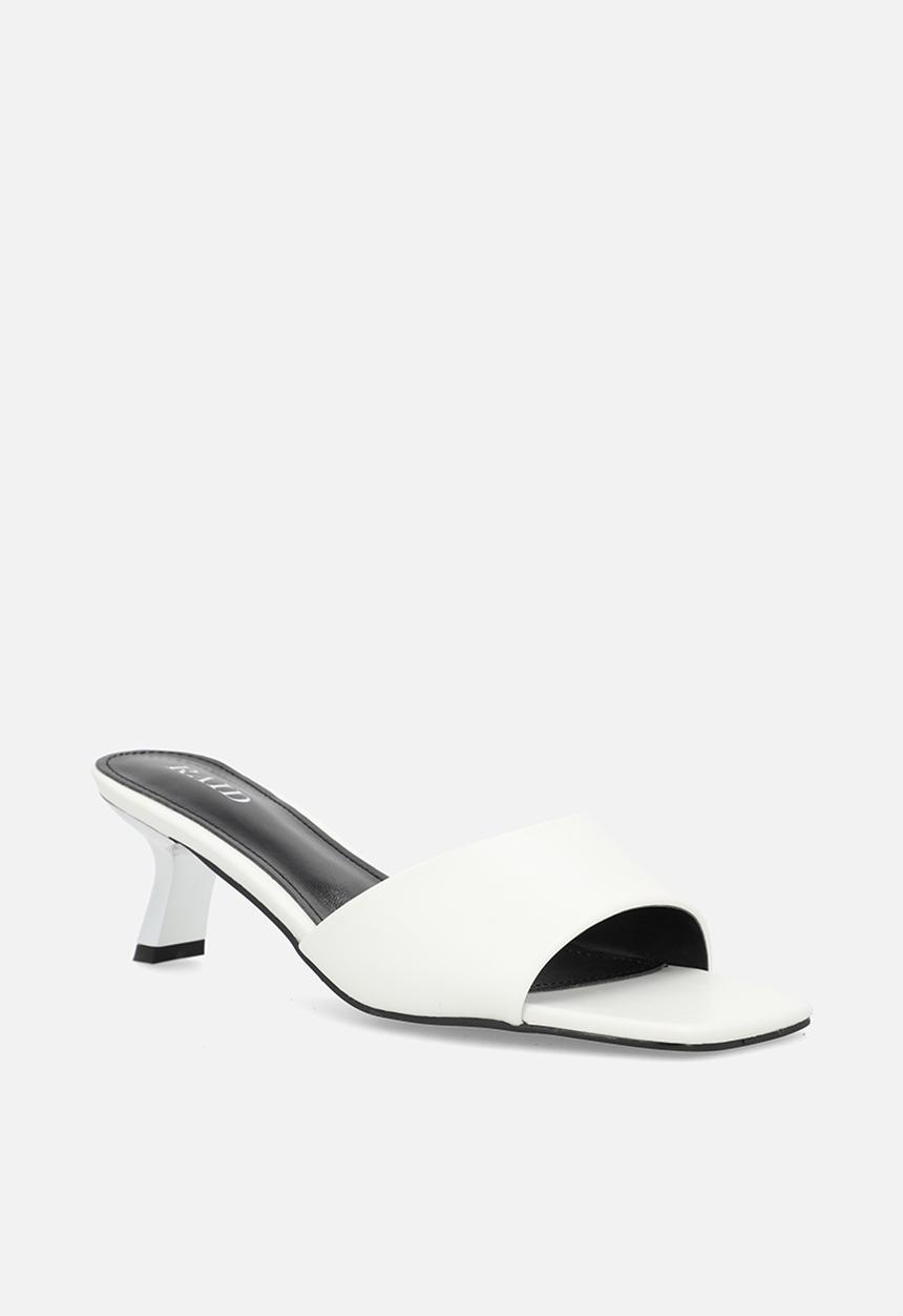 Raid London - Lisha open toe stiletto heel mule - white 