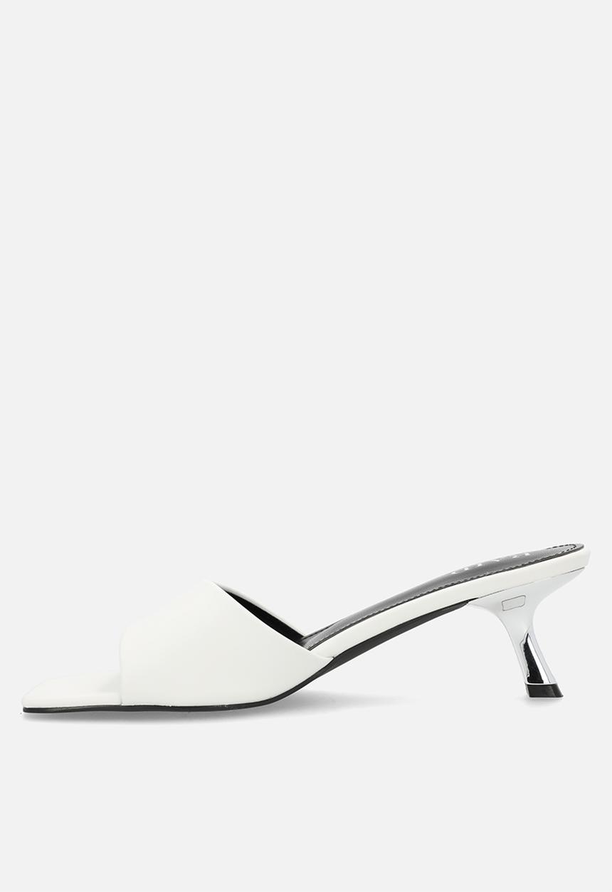 Raid London - Lisha open toe stiletto heel mule - white 