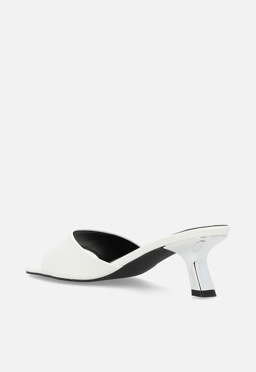 Raid London - Lisha open toe stiletto heel mule - white 