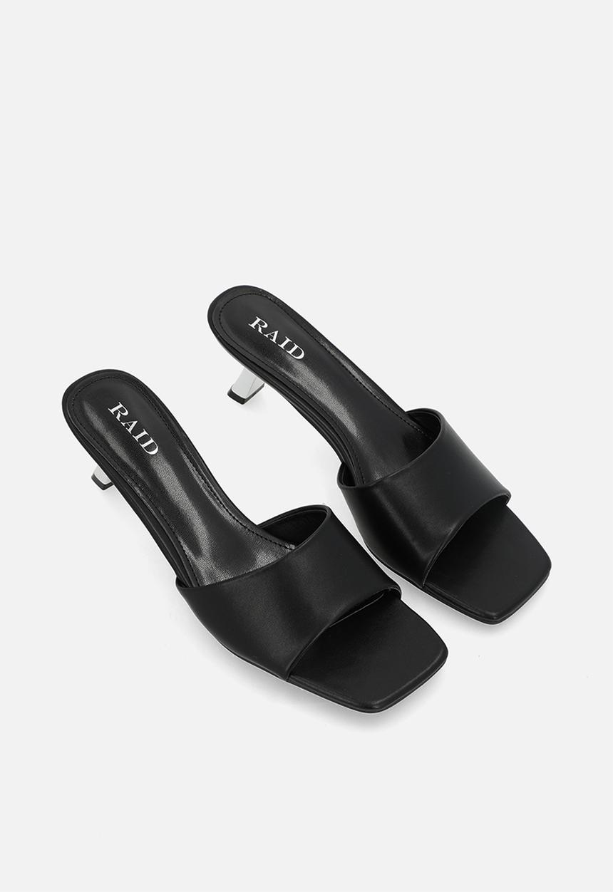 Raid London - Lisha open toe stiletto heel mule - black 