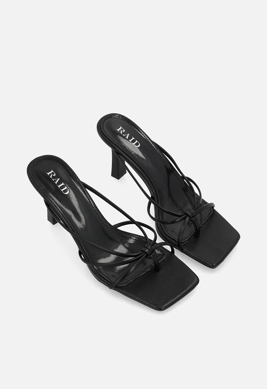 Raid London - Evena open toe stiletto heel mule - black 