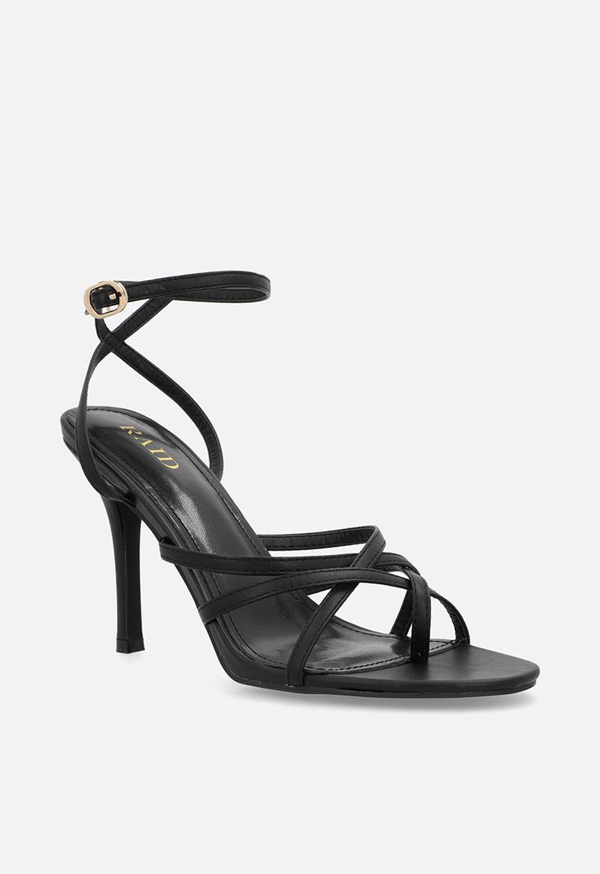 Raid London - Ettah open toe stiletto heel ankle strap - black 