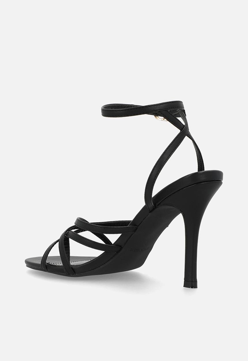 Raid London - Ettah open toe stiletto heel ankle strap - black 