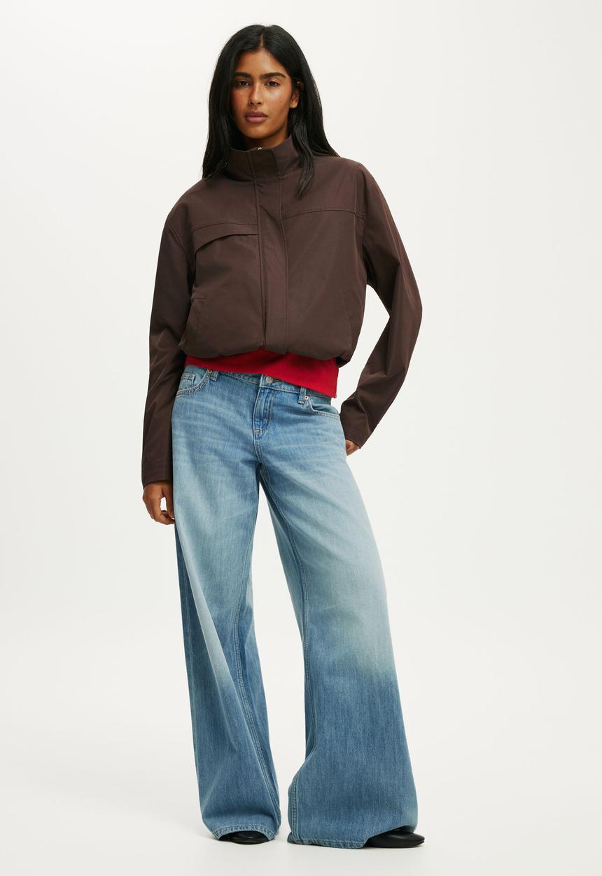 Cotton On - Arlo Funnel Neck Jacket - Dark Oak