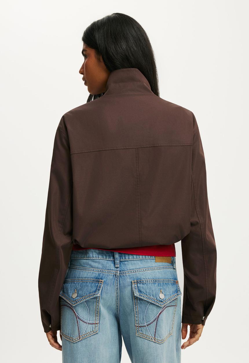 Cotton On - Arlo Funnel Neck Jacket - Dark Oak