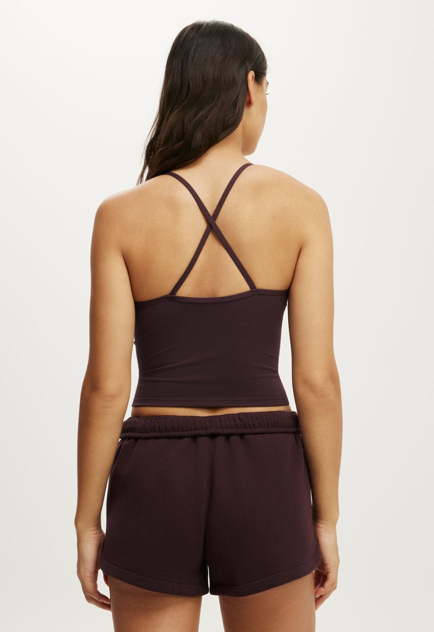 Cotton On - Ultra Soft Tri Crossback Cami - Italian Plum