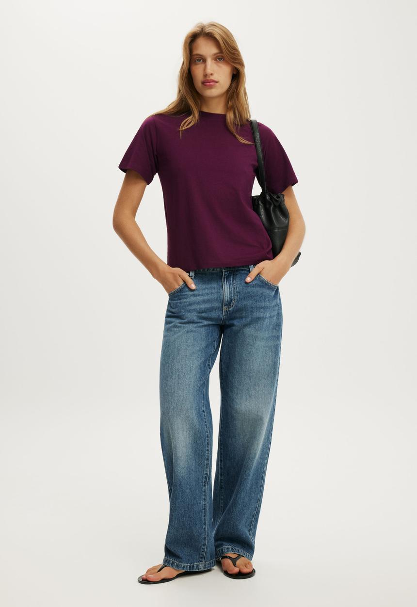 Cotton On - Easy tee - blackberry belle