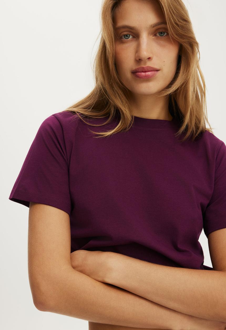 Cotton On - Easy tee - blackberry belle