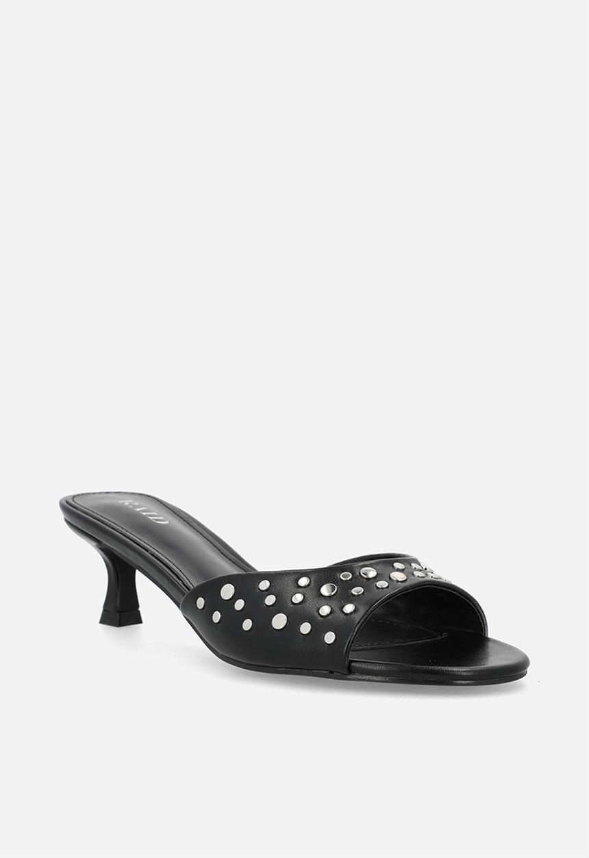 Raid London - Calenna open toe stiletto heel mule - black 