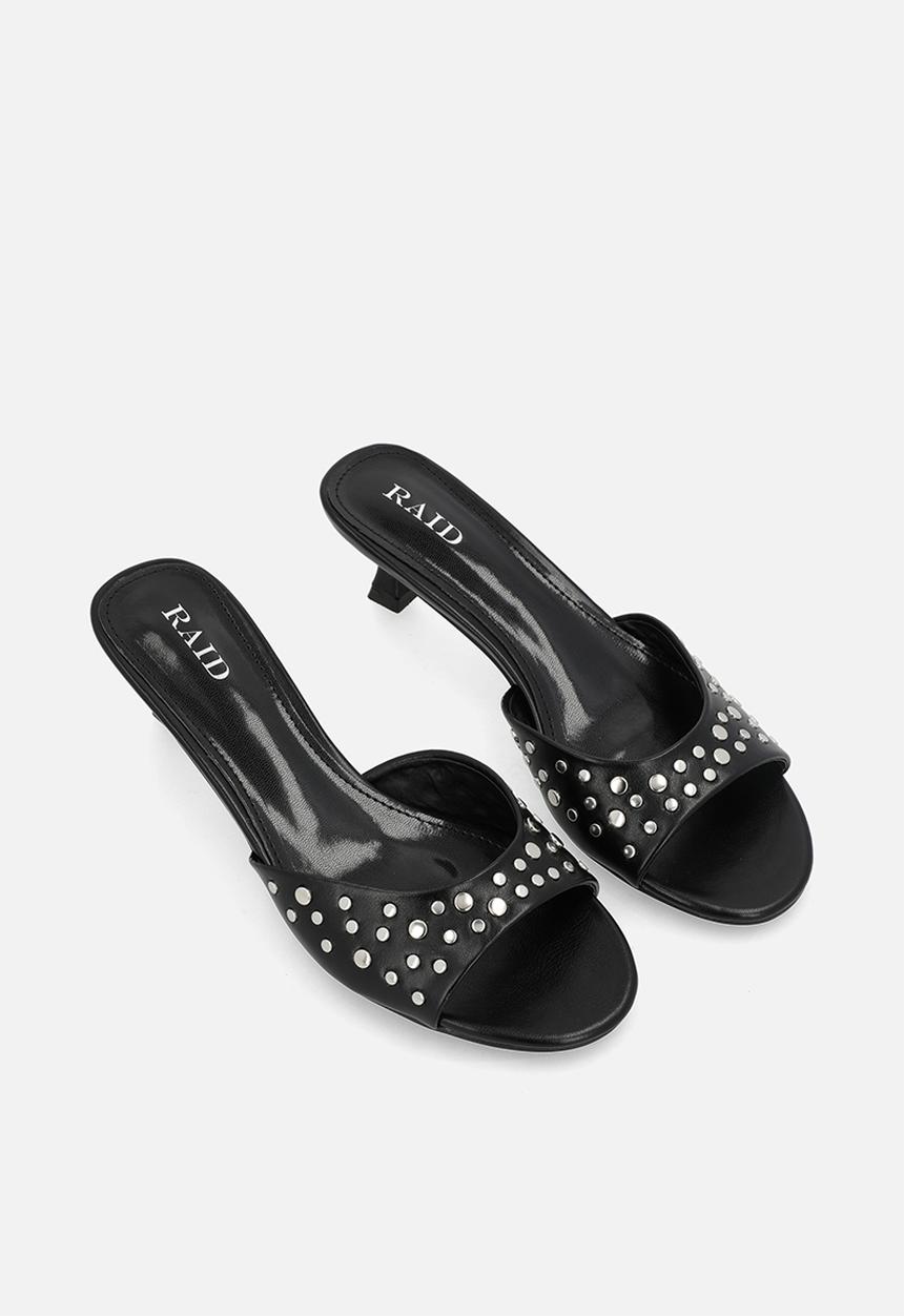 Raid London - Calenna open toe stiletto heel mule - black 