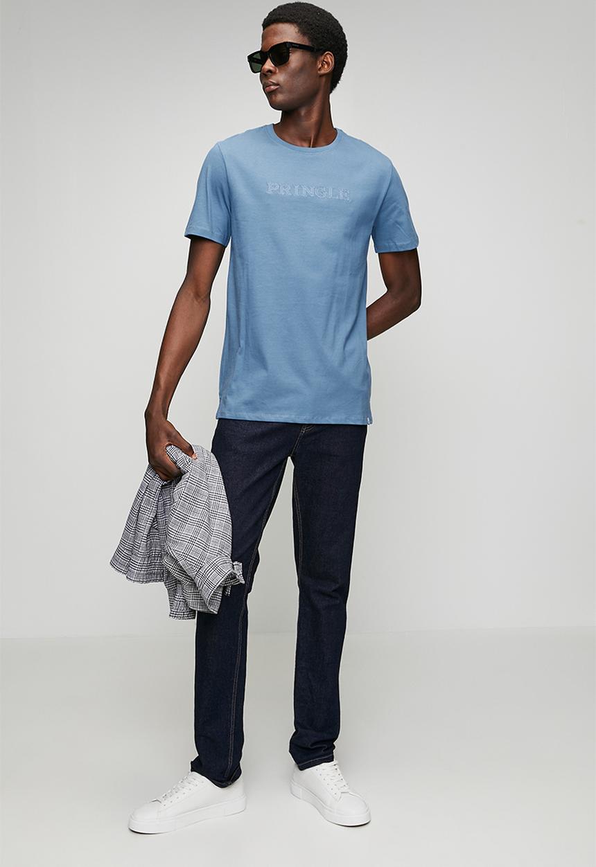 Pringle of Scotland - Roger Embroidery Tee - Blue
