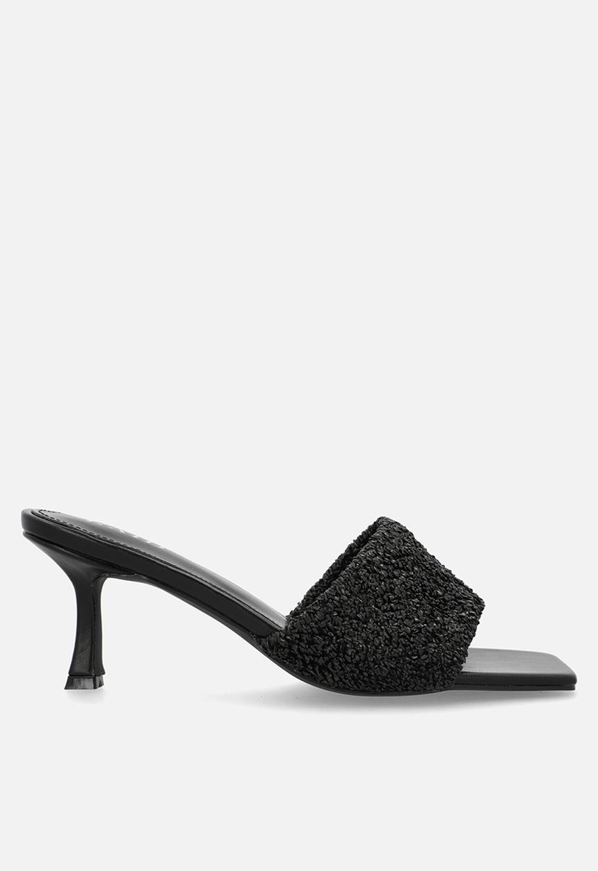 Raid London - Caprice open toe stiletto heel mule - black