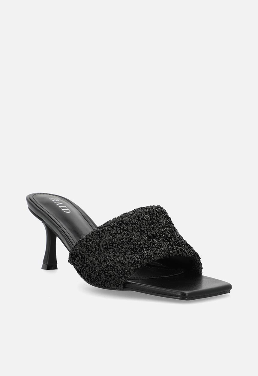 Raid London - Caprice open toe stiletto heel mule - black