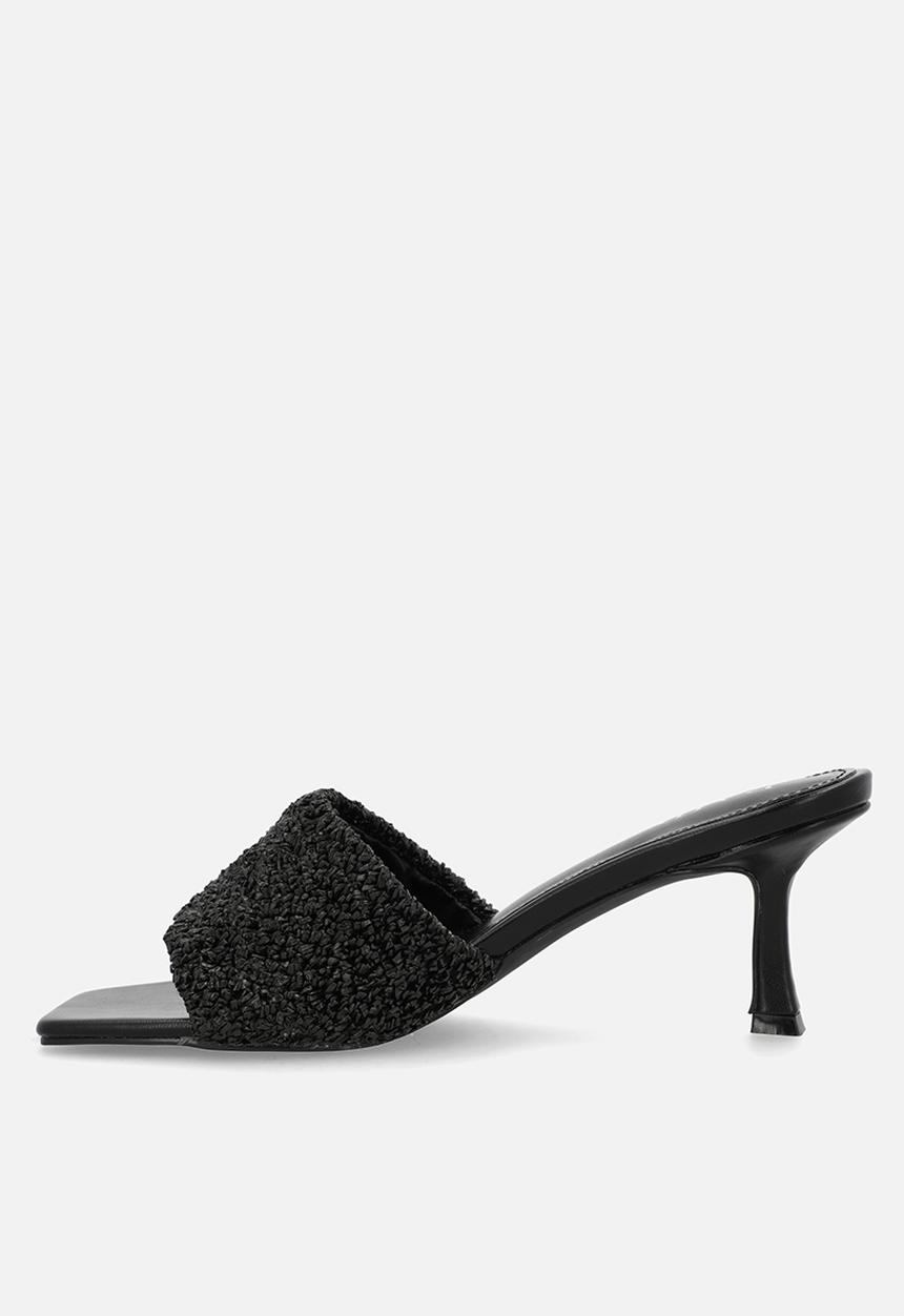 Raid London - Caprice open toe stiletto heel mule - black