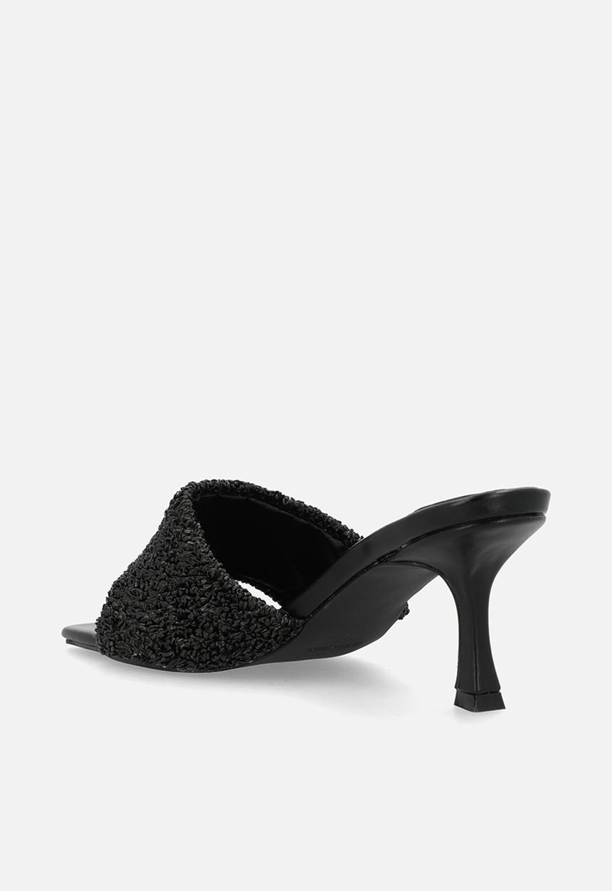 Raid London - Caprice open toe stiletto heel mule - black
