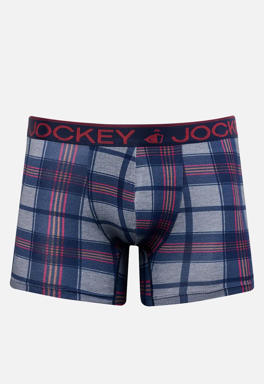 Jockey - Printed Essential Viscose Stretch Short Leg Trunk - Cloud Check Melange