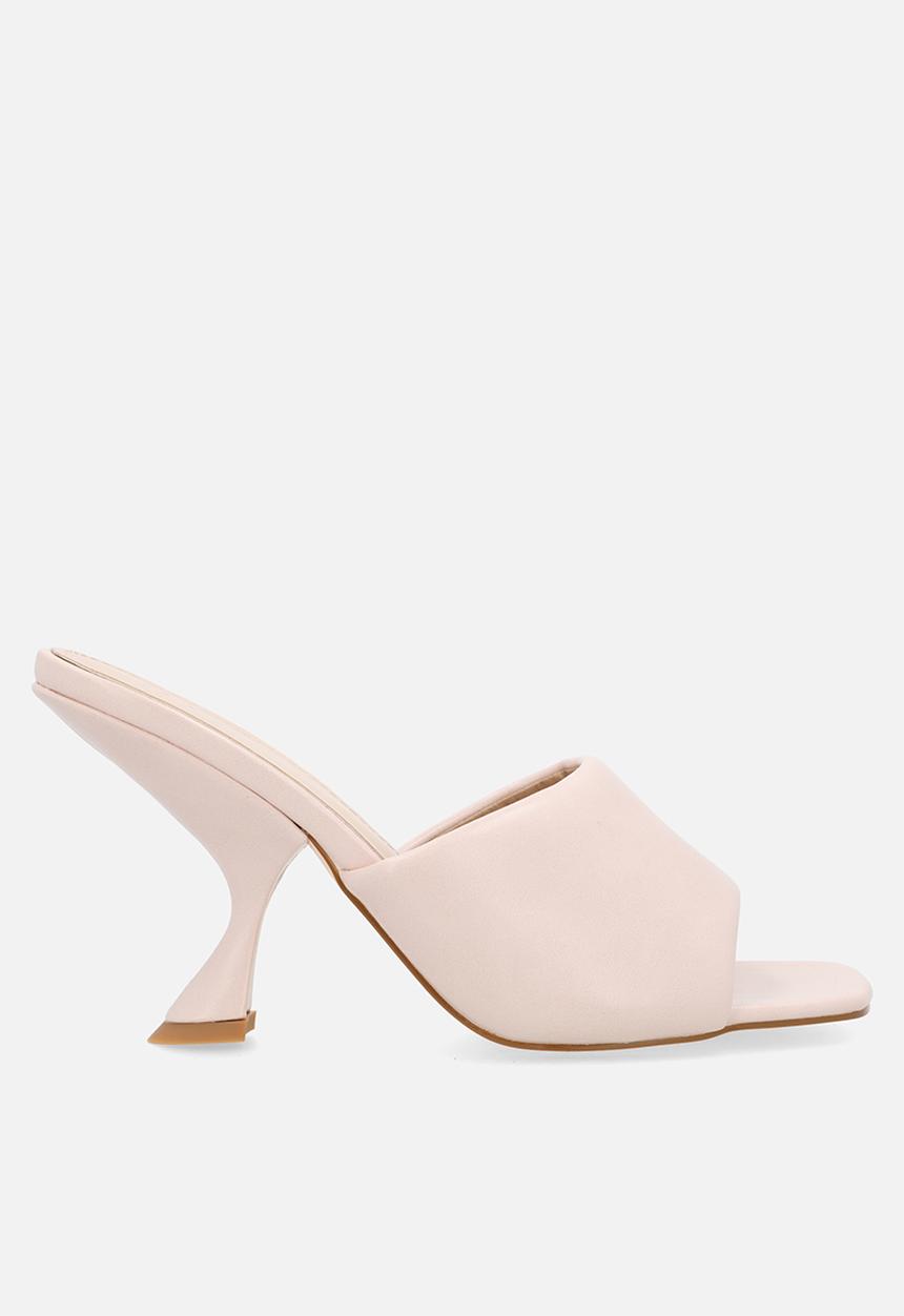 Raid London - Audio open toe comma heel mule - nude 