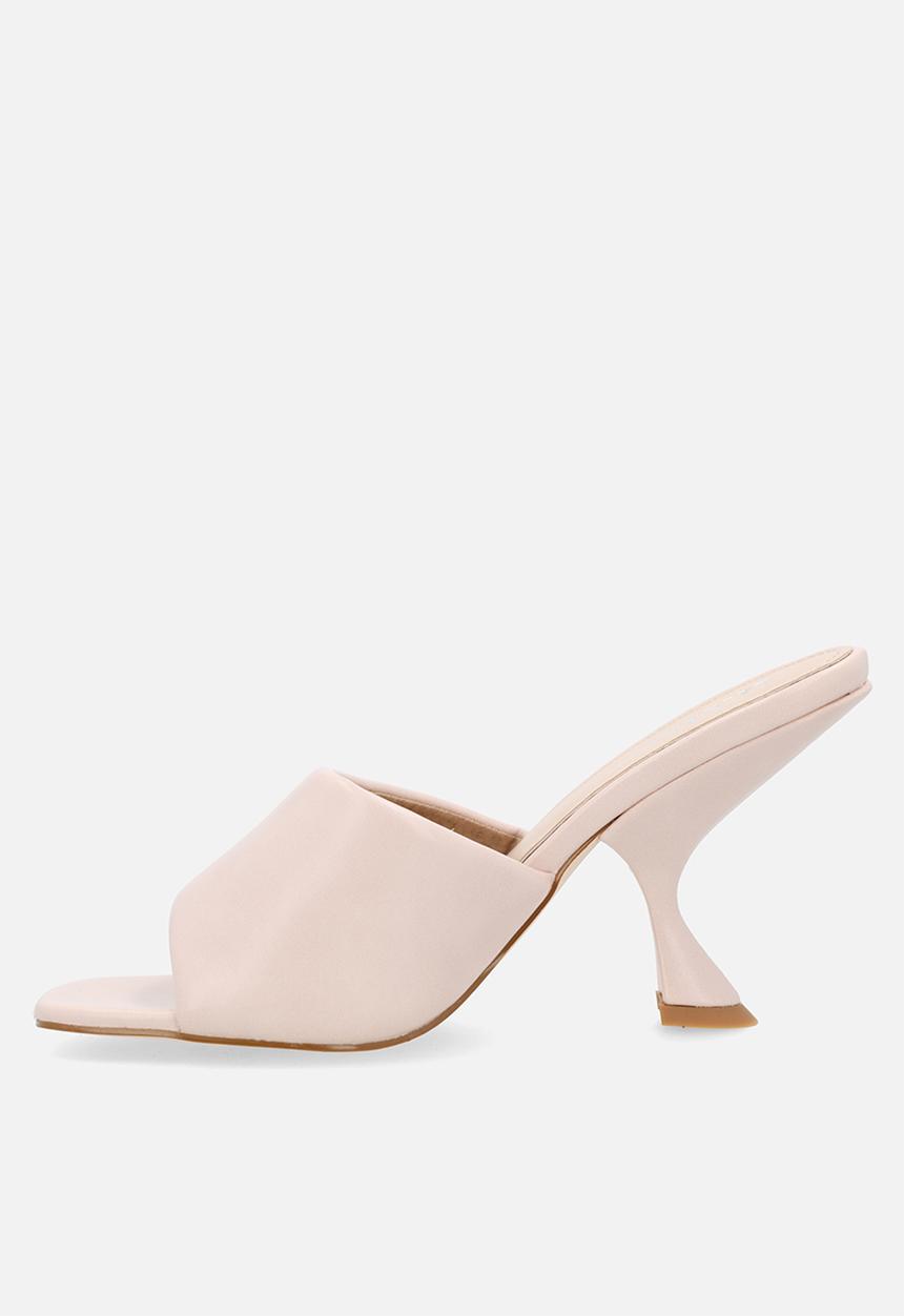 Raid London - Audio open toe comma heel mule - nude 