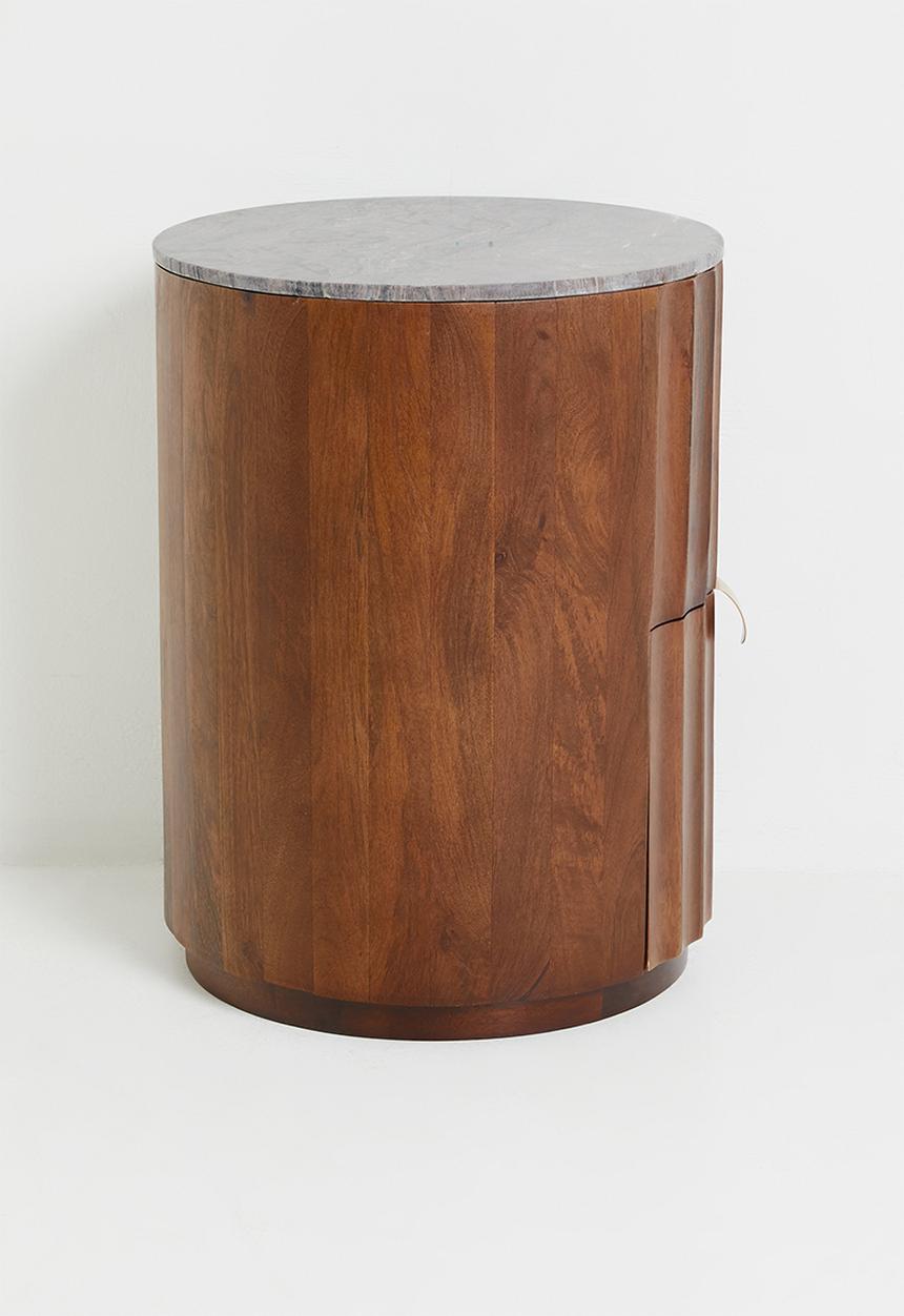 Sixth Floor - Leana Marble & Wood Beside Table - Natural