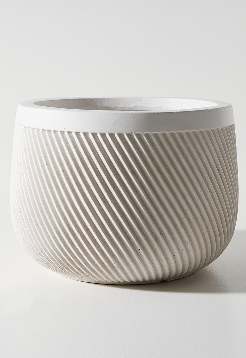 Sixth Floor - Diag Outdoor/Indoor Fiberclay planter - Natural