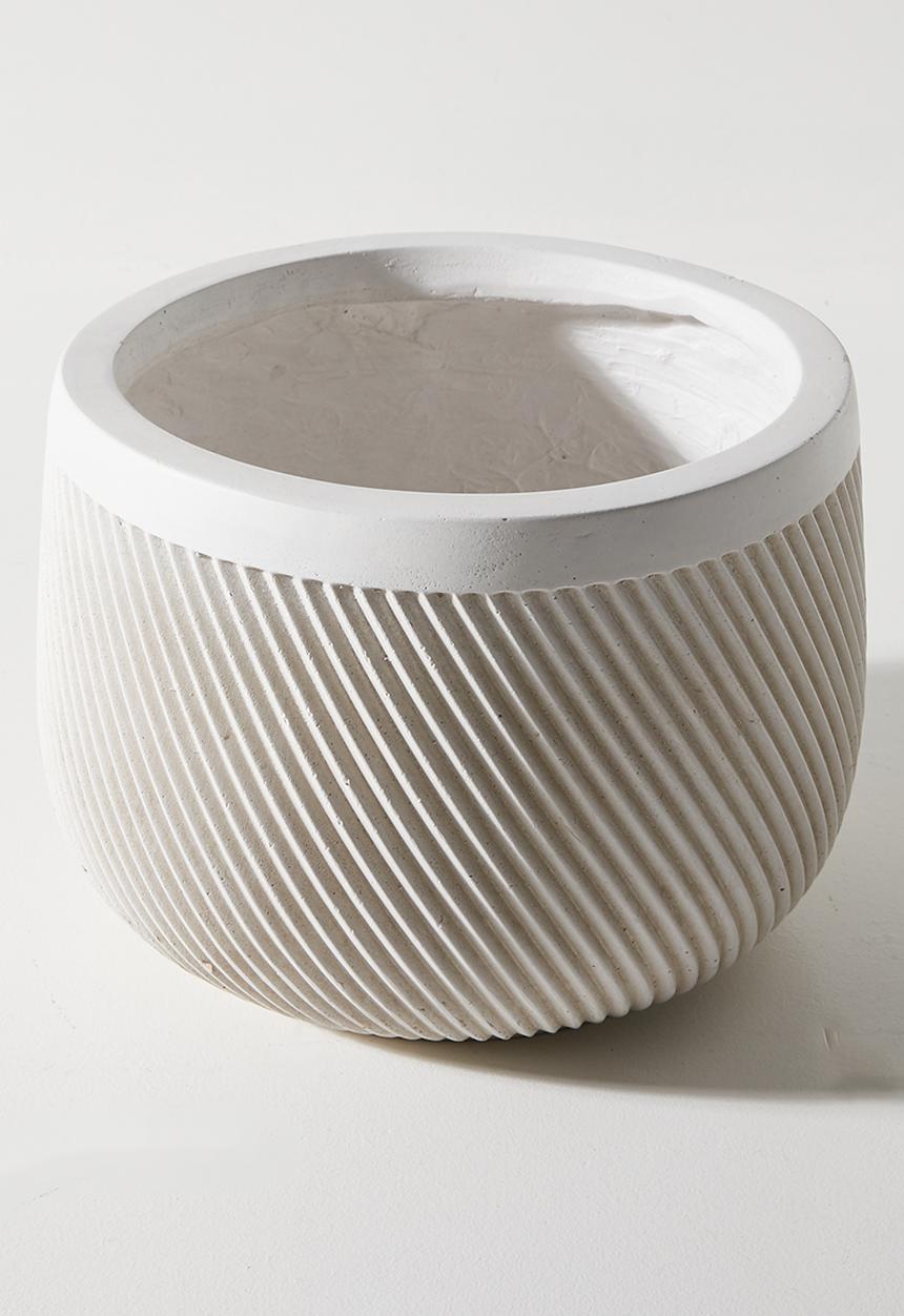 Sixth Floor - Diag Outdoor/Indoor Fiberclay planter - Natural