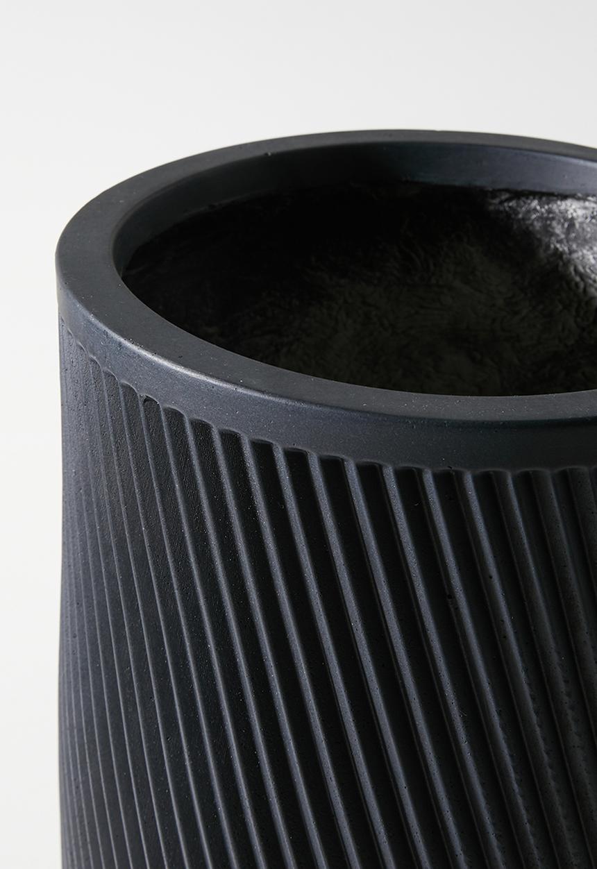 Sixth Floor - Diag Outdoor/Indoor Fiberclay planter - Black