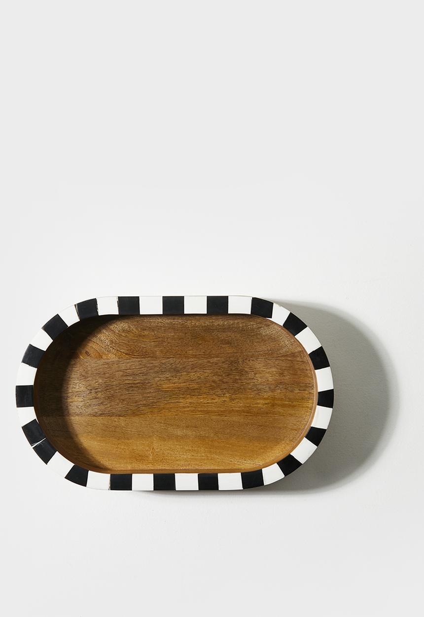 Sixth Floor - Wooden Checkerboard Display Tray Natural