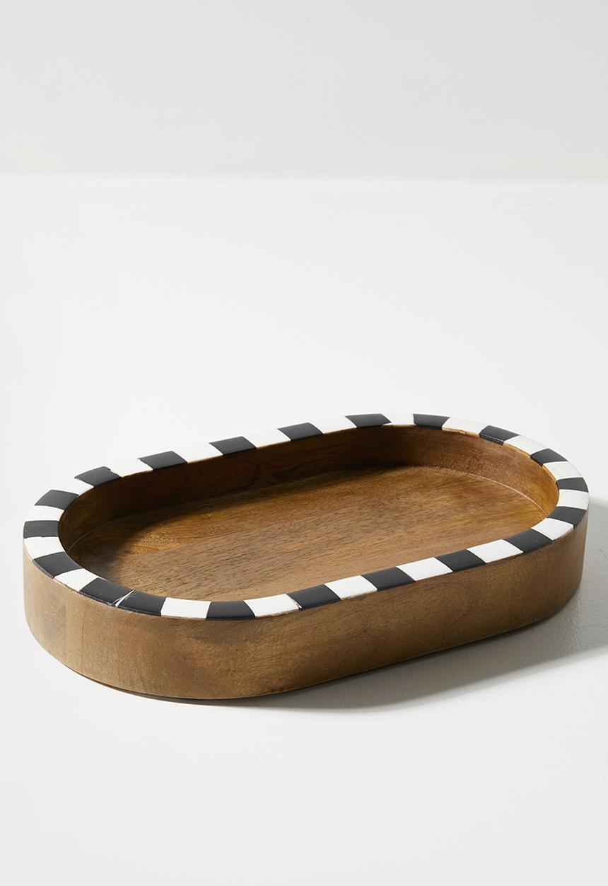 Sixth Floor - Wooden Checkerboard Display Tray Natural