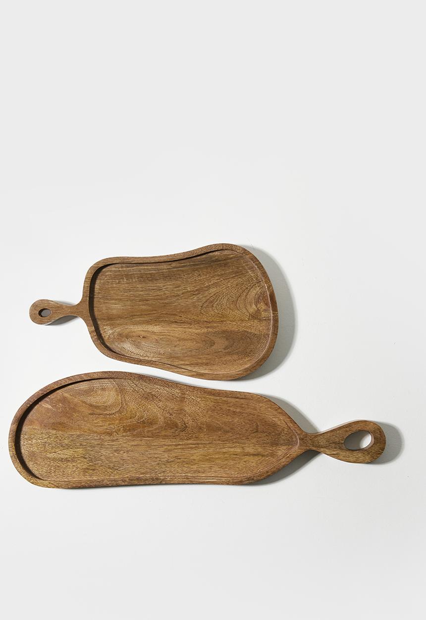 Sixth Floor - Organic Wooden Platters Set 2 Natural