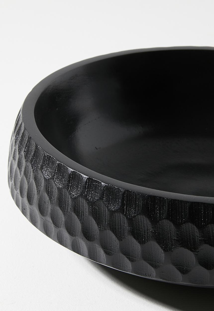 Sixth Floor - Wooden Engraved Salad Bowl - Black