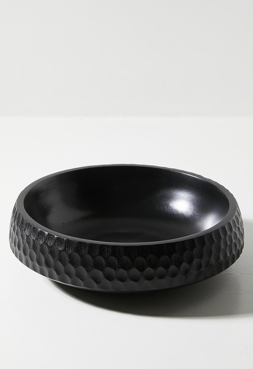 Sixth Floor - Wooden Engraved Salad Bowl - Black