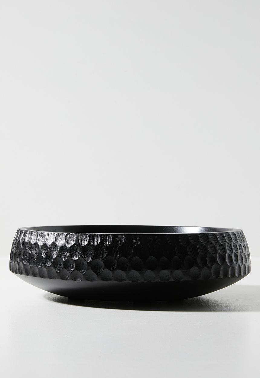 Sixth Floor - Wooden Engraved Salad Bowl - Black