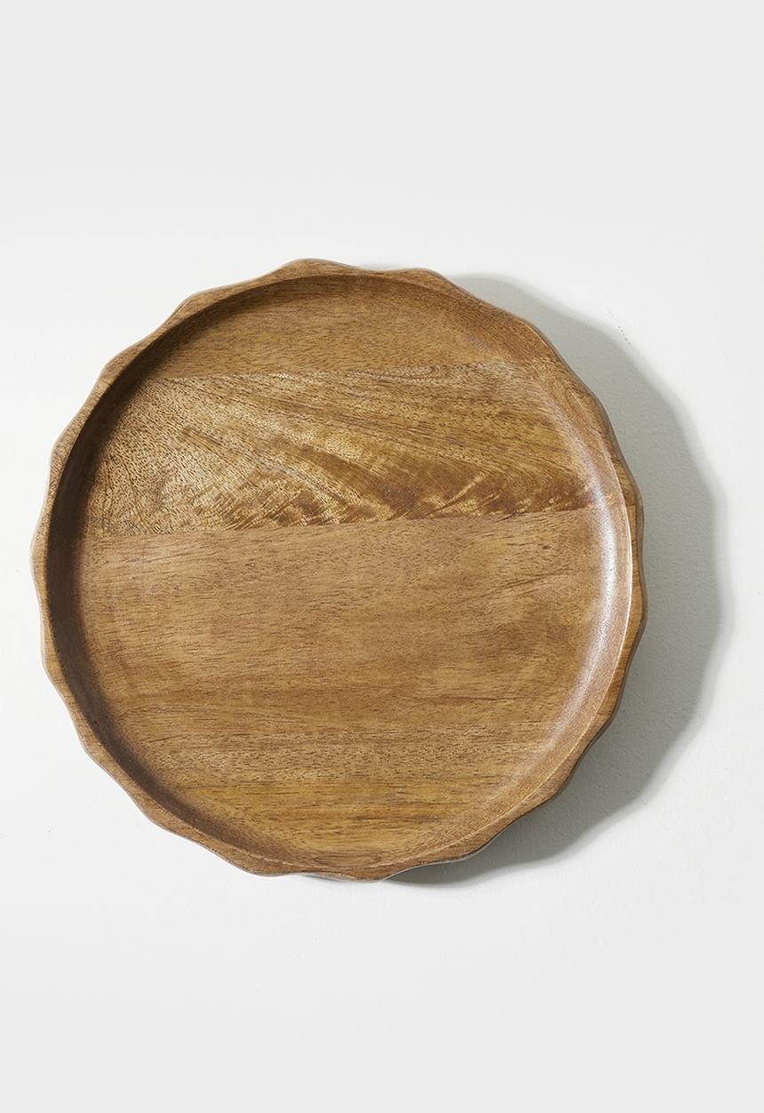 Sixth Floor - Wooden Ripple Serving Tray Natural
