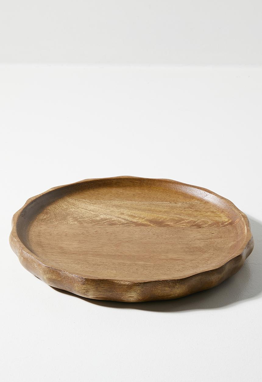 Sixth Floor - Wooden Ripple Serving Tray Natural
