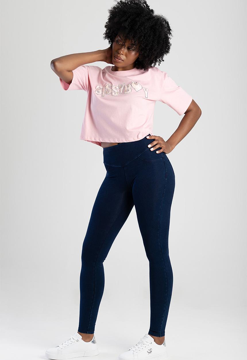 SISSY BOY - Peaches sculpt knit shaper jeggings - blue